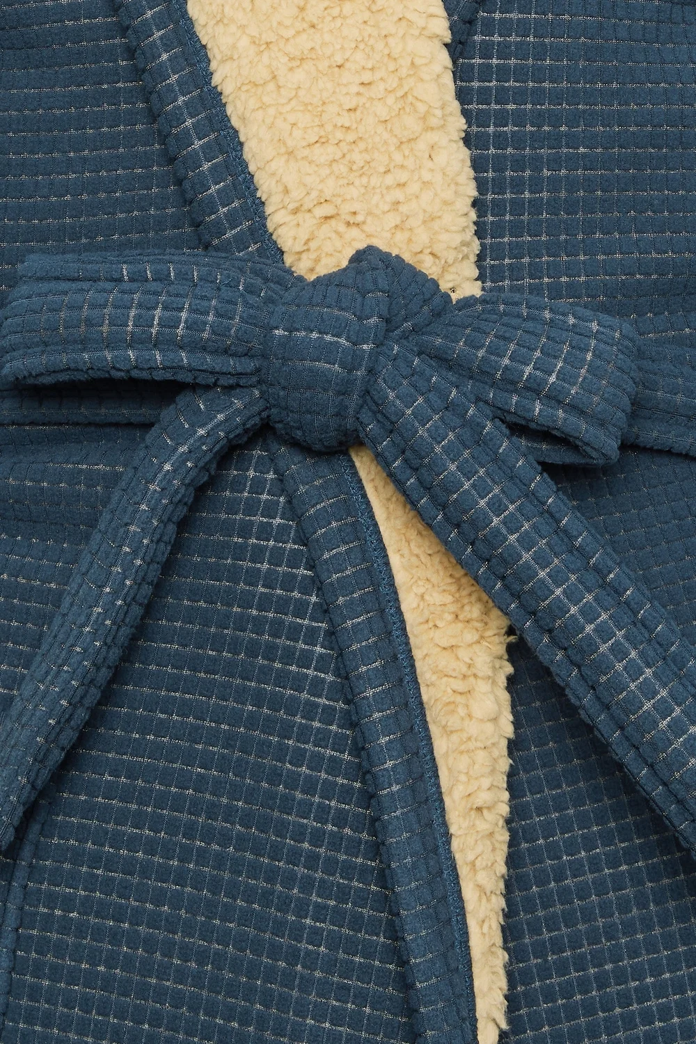 BadRhino Navy Blue Waffle Borg Lined Dressing Gown - 4XL Image 4