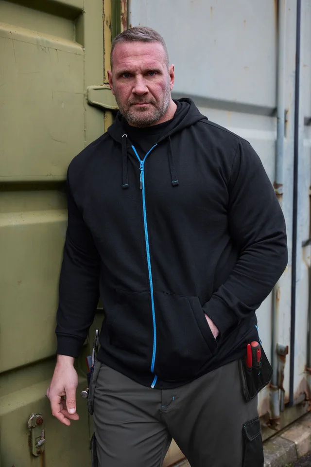 BadRhino Black Workwear Zip Through Hoodie