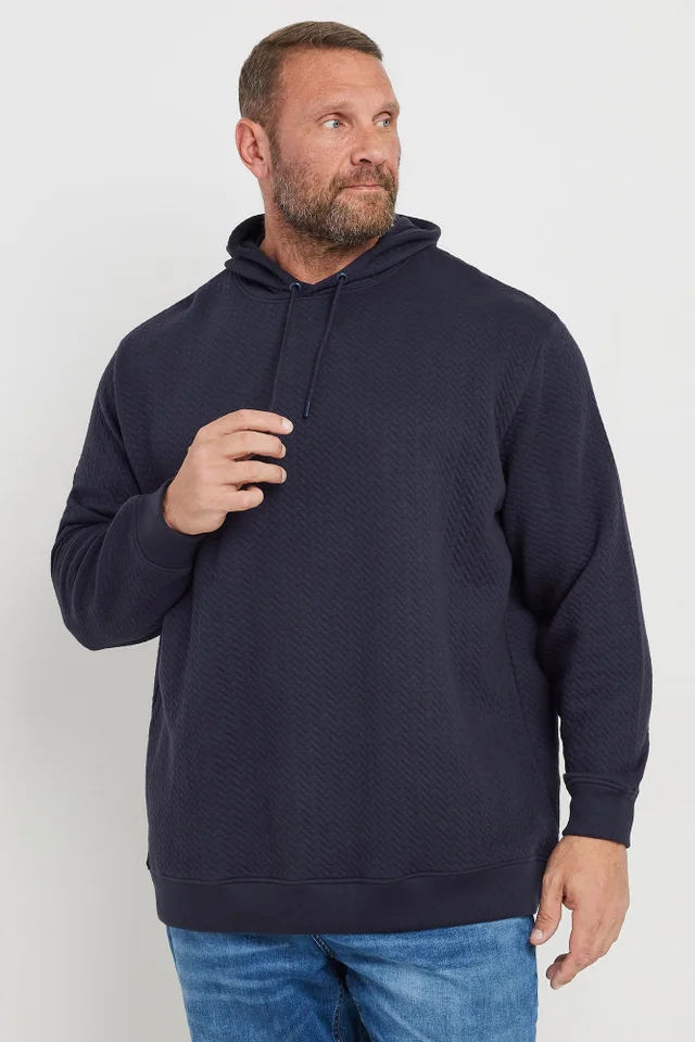 BadRhino Navy Blue Chevron Quilted Hoodie