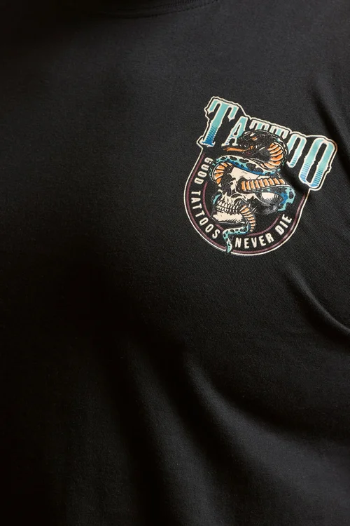 BadRhino Black 'Tattoo Fest' Graphic Print T-Shirt - XXL Image 4