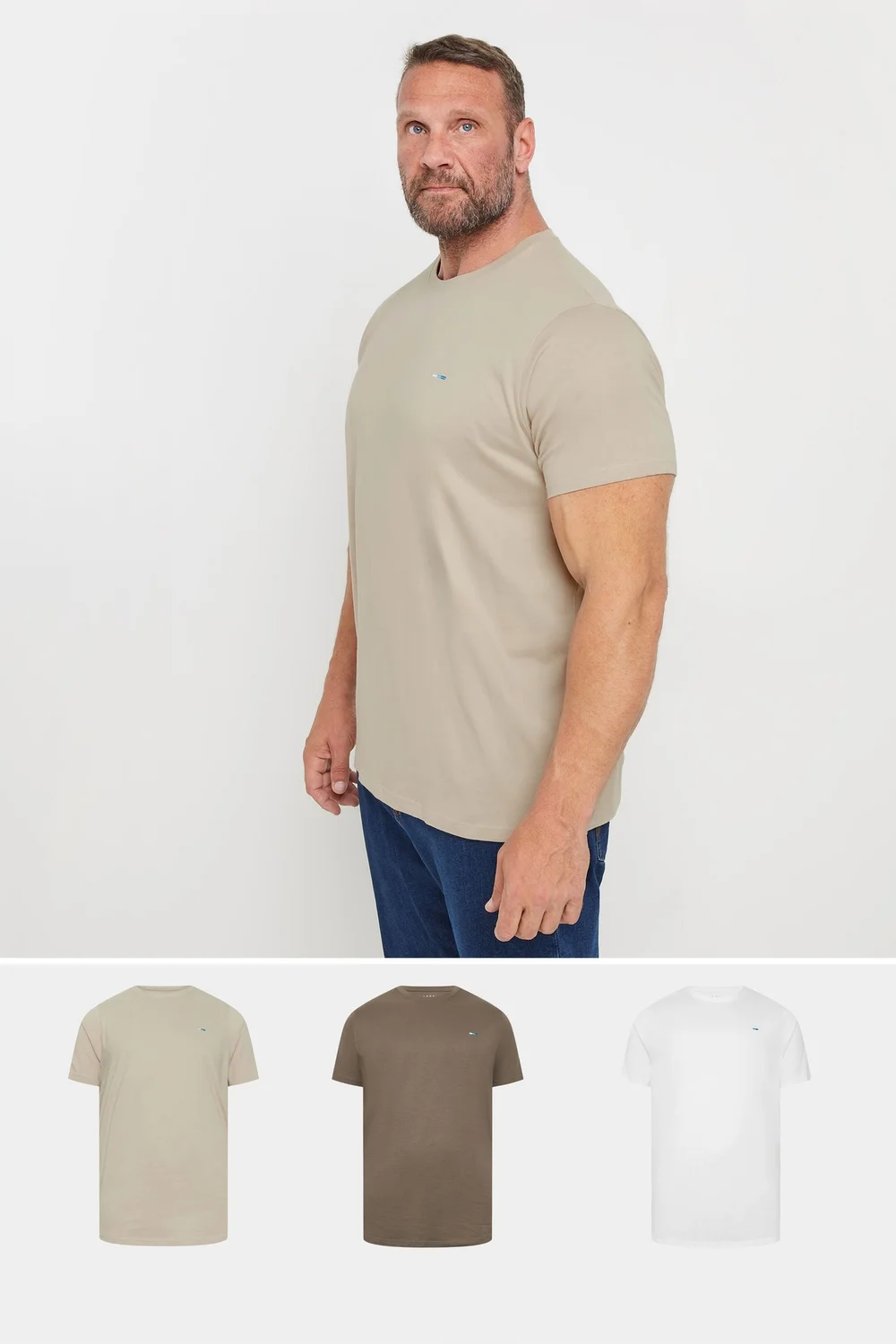 BadRhino 3 Pack Brown & White Core T-Shirts - 4XL Image 1