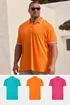 BadRhino 3 Pack Pink & Orange Tipped Polo Shirts - Extra Large Image 1