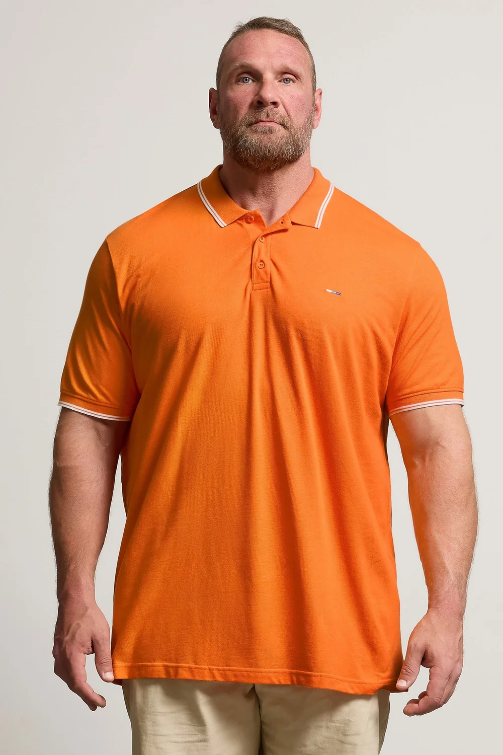 BadRhino 3 Pack Pink & Orange Tipped Polo Shirts - 4XL Image 3