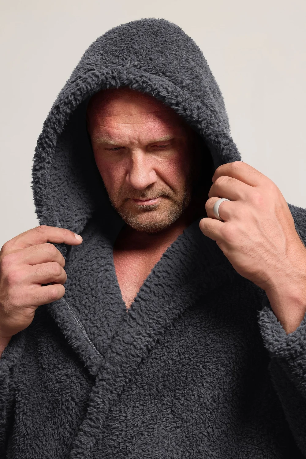 BadRhino Charcoal Grey Borg Dressing Gown - 4XL Image 3
