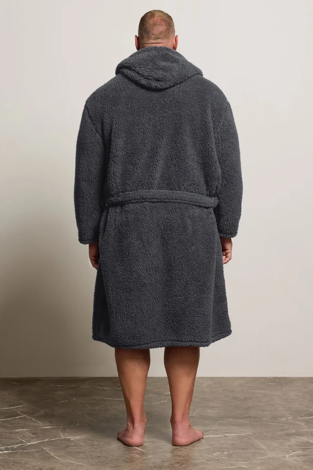 BadRhino Charcoal Grey Borg Dressing Gown