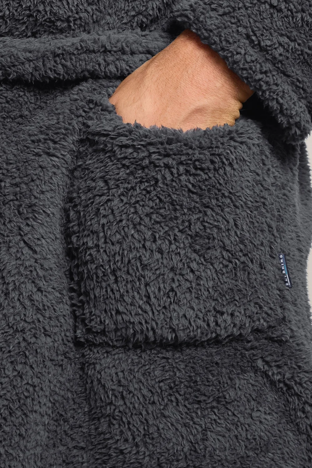 BadRhino Charcoal Grey Borg Dressing Gown - 4XL Image 4
