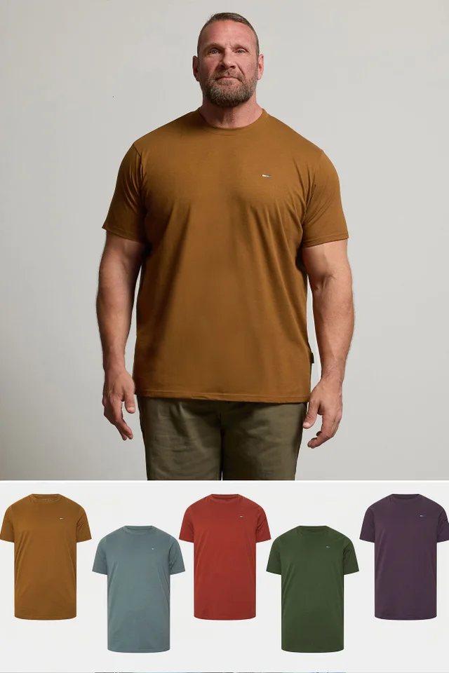BadRhino Brown/Blue/Red/Green/Purple 5 Pack Core T-Shirts