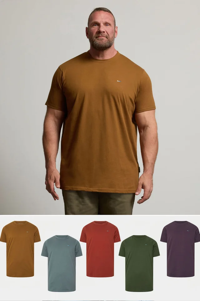 BadRhino Brown/Blue/Red/Green/Purple 5 Pack Core T-Shirts