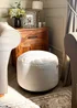 rucomfy Velvet Pouffe Cream Beanbag - One Size Image 2