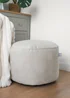 rucomfy Velvet Pouffe Cream Beanbag - One Size Image 3