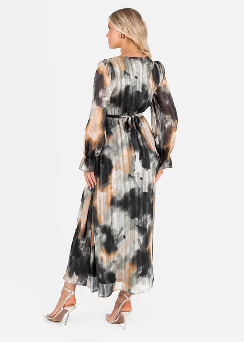 Lovedrobe Faux Wrap Black/Off White Long Sleeve Tie Back Midaxi Dress - 26 Image 2