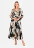 Lovedrobe Faux Wrap Black/Off White Long Sleeve Tie Back Midaxi Dress - 26 Image 1