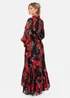 Lovedrobe Floral Tie Neck Long Sleeve & Shirred Waist Maxi Dress - 20 Image 2