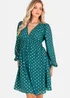 Lovedrobe Green Long Sleeve V Neck Mini Dress - 8 Image 3