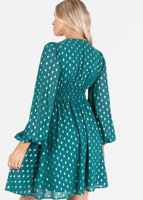 Lovedrobe Green Long Sleeve V Neck Mini Dress - 8 Image 4