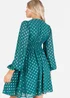 Lovedrobe Green Long Sleeve V Neck Mini Dress - 8 Image 4