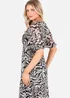 Lovedrobe Animal Print Faux Black/Off White Wrap Puff Sleeve Midaxi Dress - 26 Image 4