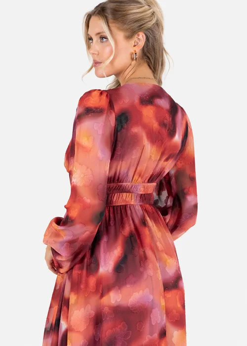 Lovedrobe Floral Burnout Long Sleeve V Neck Mini Dress - 16 Image 4