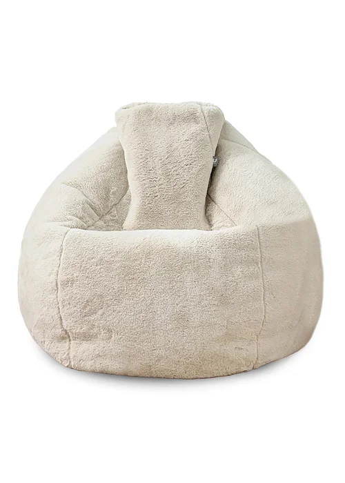 rucomfy Faux Fur Hygge Linen Beanbag - One Size Image 2