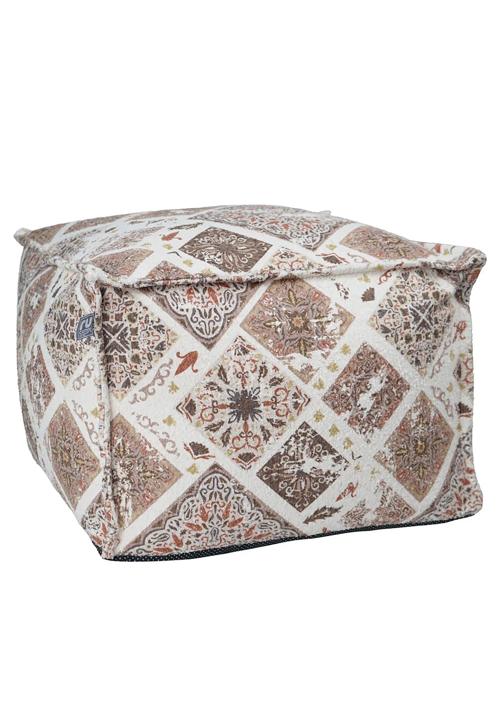 rucomfy Snug Square Pouffe Moroccan Tile Beanbag - One Size Image 1