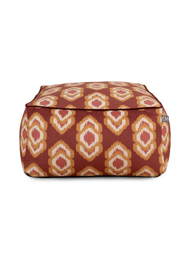rucomfy Velora Square Box Floor Cushion IKAT Beanbag