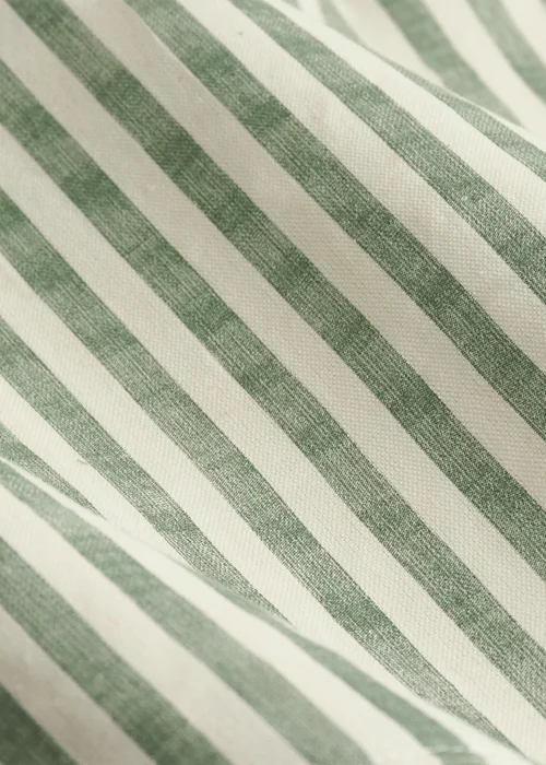 Yard Hebden Stripe Cotton Pencil Pleat Curtains Forest - 46W X 54D (117x137cm Image 5