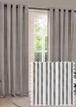 Yard Hebden Stripe Cotton Eylet Curtains Grey - 90W X 54D Image 1