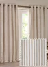 Yard Hebden Stripe Cotton Eylet Curtains Natural - 46W X 54D (117x137cm Image 1