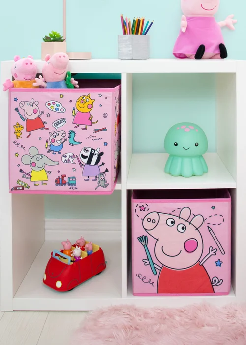 Peppa Doodles Pink 2 Pack Storage Box - One Size Image 1