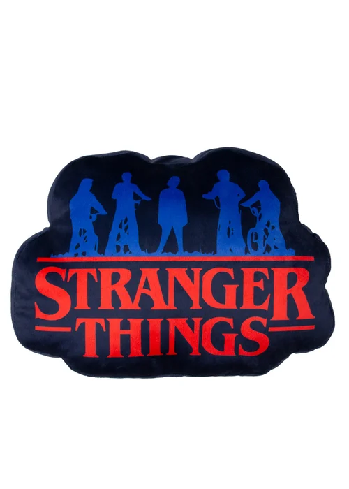 Stranger Things Flames Navy Shaped Cushion - One Size Image 3