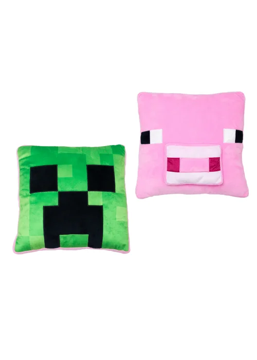 Minecraft Vibes Green Shaped Cushion - One Size Image 1