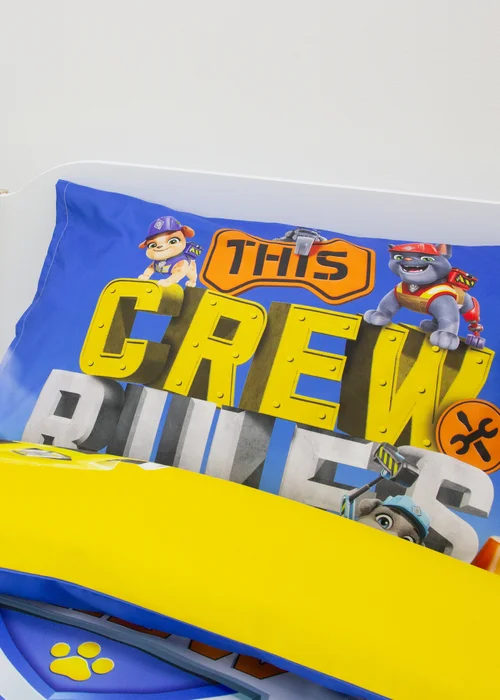 Paw Patrol Rubble and Crew Yellow Panel Duvet - Single Image 3