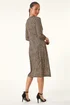 Roman Mocha Petite Abstract Twist Front Dress - 14 Image 3