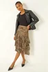 Roman Natural Animal Print Ruffled Skirt - Size 14 Clothing Image 2