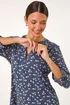 Roman Grey Stretch Ditsy Floral Buttoned Top - Size 18 Clothing Image 3