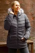 Roman Charcoal Faux Fur Hooded Quilt Coat - 12 Image 3