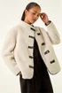 Roman Stone Petite Borg Contrast Button Coat - 18 Image 1
