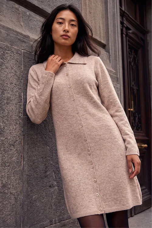 Roman Stone Petite Collared Knit Shift Dress - 14 Image 2