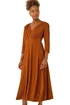 Roman Copper Textured Wrap Midi Dress - 18 Image 1