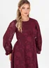 Lovedrobe Red Floral Burnout Long Sleeve Keyhole Back Midaxi Dress - 22 Image 3