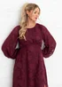 Lovedrobe Red Floral Burnout Long Sleeve Keyhole Back Midaxi Dress - 22 Image 5