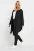 Yours Curve Black Edge To Edge Waterfall Jersey Cardigan - Size 22-24 Image 2