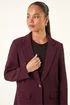 Roman Plum Petite Textured Buttoned Blazer - 12 Image 4