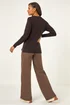 Roman Chocolate Plain Soft Crew Neck Jumper - Size 14 Image 3