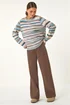 Roman Denim Wool Blend Striped Stretch Jumper - Size 14 Clothing Image 3