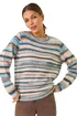 Roman Denim Wool Blend Striped Stretch Jumper - Size 14 Clothing Image 1