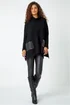 Roman Black Sparkle Pocket Poncho Jumper - Small/Medium Image 2
