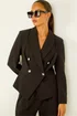 Roman Black Petite Military Stretch Blazer - 12 Image 1