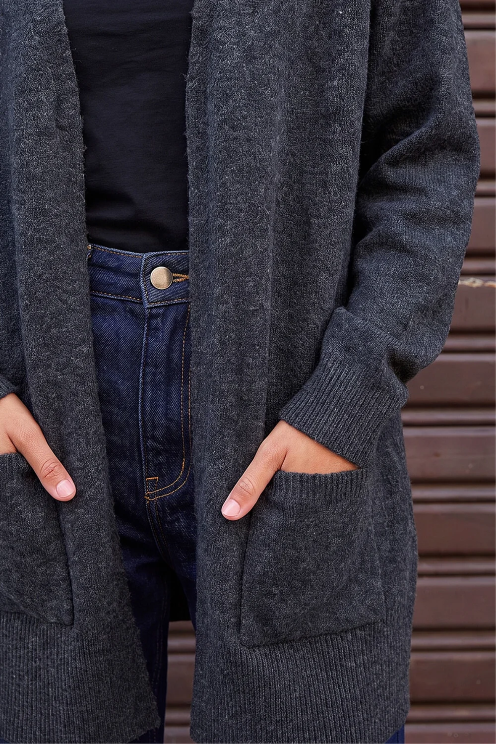 Roman Charcoal Soft Knit Longline Cardigan - 12 Image 4