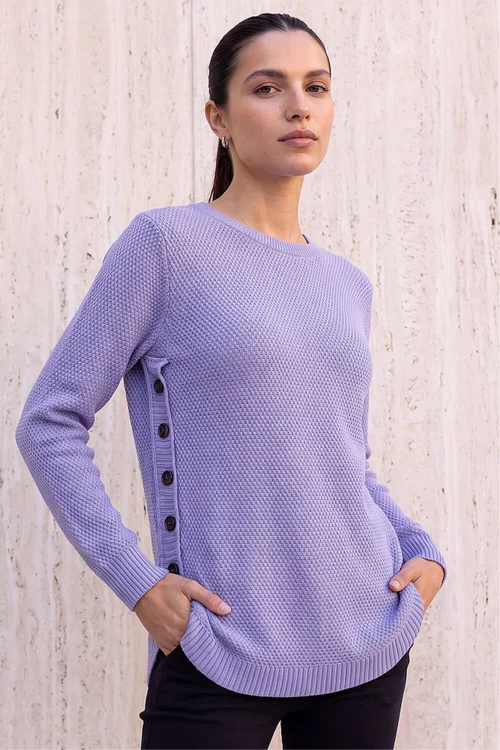 Roman Violet Textured Curved Hem - 10 Image 1